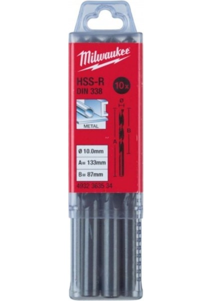 Hss-R Metal Matkap Ucu (10'lu Paket) 9.0 x 125 mm T4932363524