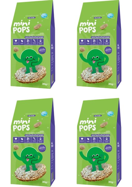 4 Paket Mini Pops Atıştırmalık Karabuğday Patlakları 30G