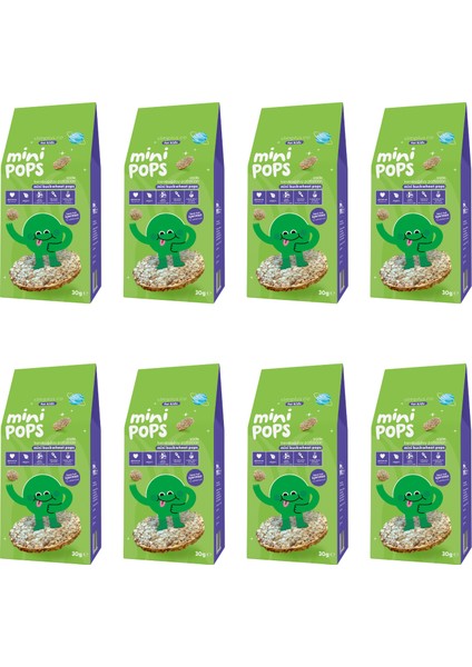 8 Paket Mini Pops Atıştırmalık Karabuğday Patlakları 30G