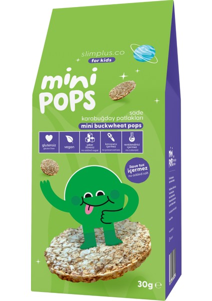 4'lü Paket Mini Pops Pirinç Patlakları ve Mini Pops Karabuğday Patlakları 30G