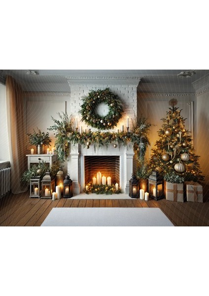Zarif Bir Arka Plan: 200x150cm, Romantik Noel Atmosferi Stüdyo Fonu