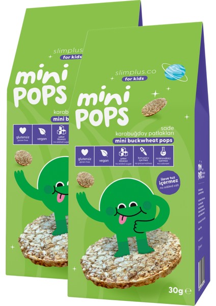2 Paket Mini Pops Atıştırmalık Karabuğday Patlakları 30G