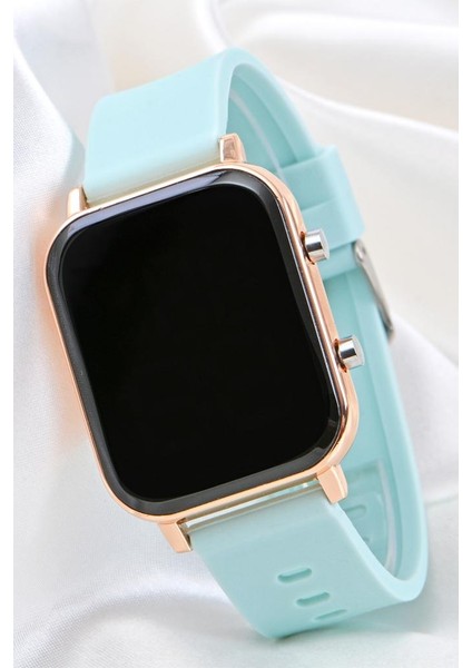 Turkuaz Silikon Kordonlu LED Watch Genç Kız Kadın Kol Saati ST-304104 fırsatları