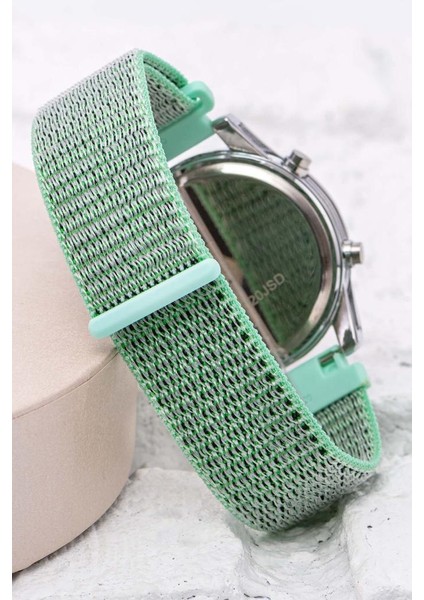 Turkuaz Cırtlı Yapışır Kordon Yeni Moda LED Unisex Kadın Saat Hediyelik ST-304059 modelleri