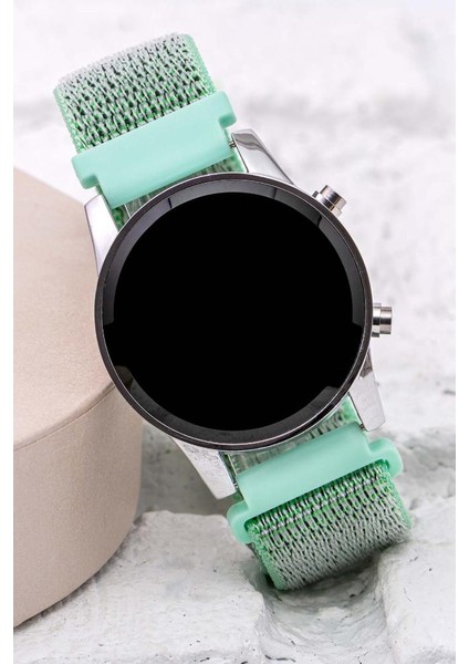 Turkuaz Cırtlı Yapışır Kordon Yeni Moda LED Unisex Kadın Saat Hediyelik ST-304059 fırsatları