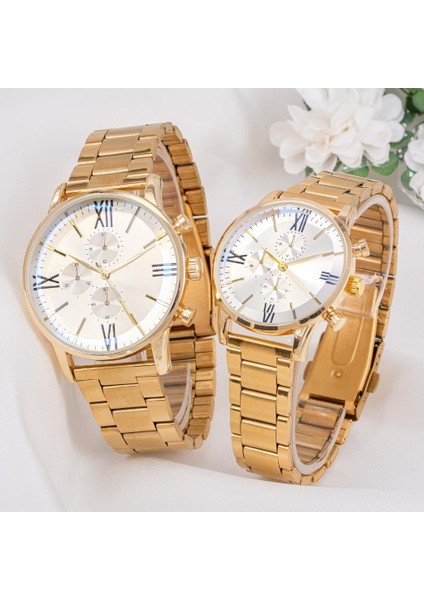 Çift Saatler Sevgiliye Hediye Saat Çelik Kordon Takı Set Kombini ST-304021