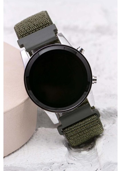 Haki Yeşil Cırtlı Yapışır Kordon Unisex Erkek Yetişkin Çocuk Dijital Saat ST-304058 fırsatları