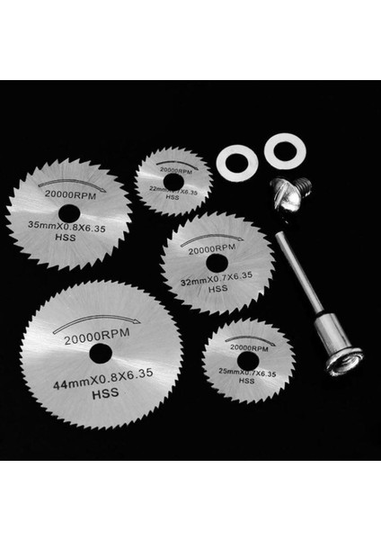 İçin 6'lı Set Mini Hss Daire Testere Ahşap Kesme Disk Mandrel