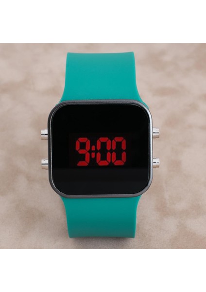 Petrol Yeşili Silikon Kordonlu Dijital Unisex Bayan Kol Saati ST-303954