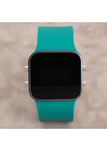 Petrol Yeşili Silikon Kordonlu Dijital Unisex Bayan Kol Saati ST-303954 fiyatları