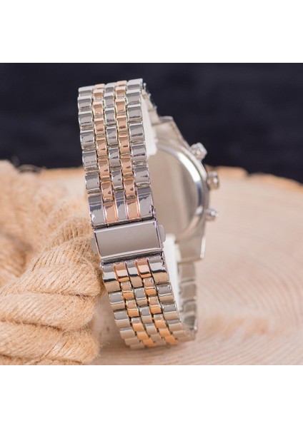 Yeni Sezon Şık Rose Silver Kasa Çelik Erkek Kol Saati ST-303993 fiyatları