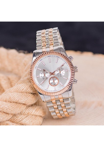 Yeni Sezon Şık Rose Silver Kasa Çelik Erkek Kol Saati ST-303993 modelleri