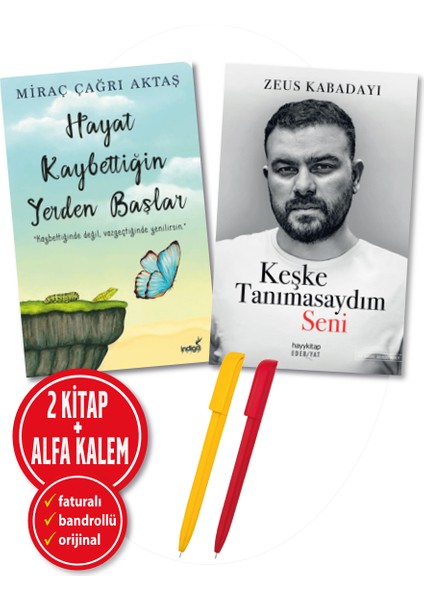Alfa Kalem+Miraç Çağrı(Hayat Kaybettiğin Yerden Baş)+Zeus Kabadayı(Keşke Tanımasaydım Seni) 2 Kitap