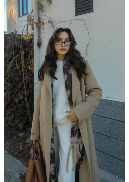 Camel Kuşaklı Yün Kaban modelleri