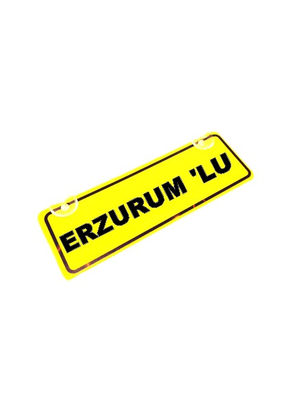 Erzurum 'lu Yazılı Sarı Dekor Plaka Sök Tak Pratik Yeni Nesil