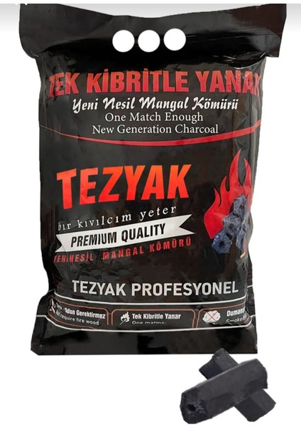 Profesyonel Tek Kibritle Yanan Yeni Nesil Mangal Kömürü (2 Kg)