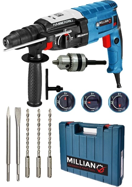 Italyan 3200 W Bakir Sargili Kırıcı Hilti Matkap - Metal Şanzumanlı 5 Adet Uç Yedek Mandrenli modelleri