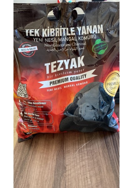 Klasik Tek Kibritle Yanan Yeni Nesil Mangal Kömürü