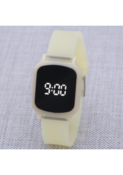 Sarı Silikon Kordonlu Dokunmatik LED Ekran Kadın Genç Kız Kol Saati ST-303858