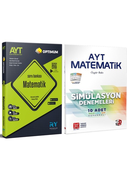 AYT Matematik Soru Bankası ve 3D Yayınları Deneme Seti 2 Kitap