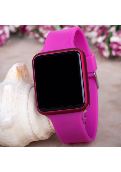 Touche Watch Fuşya Renk Silikon Kordonlu Dokunmatik LED Bayan Saat ST-303731 fiyatları