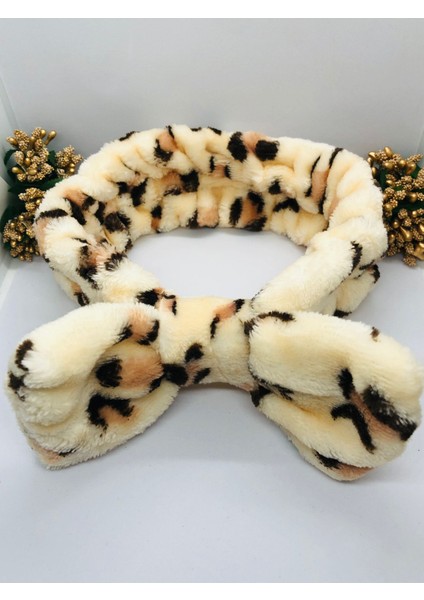 Leoparlı Peluş Fiyonklu Lastikli Bandana fiyatları