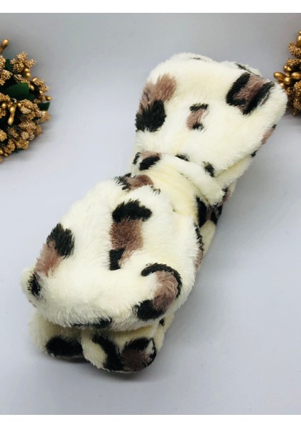 Leoparlı Peluş Fiyonklu Lastikli Bandana fırsatları