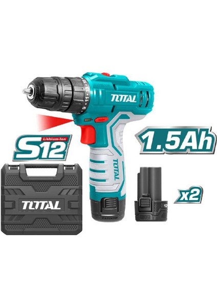 TDLI12325 Çift Akülü Matkap 12V 1,5 Ah Akülü Vidalama Metal Ahşap Beton