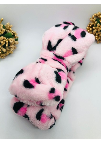 Leoparlı Peluş Fiyonklu Lastikli Bandana fırsatları