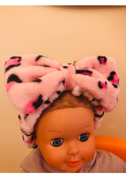 Leoparlı Peluş Fiyonklu Lastikli Bandana indirimleri