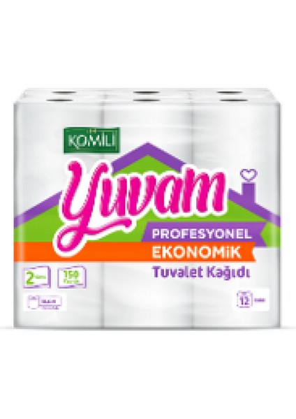 Yuvam Profesyonel Tuvalet Kâğıdı Evtipi Eko 17 gr 150 Yaprak 12 x 4 Adet