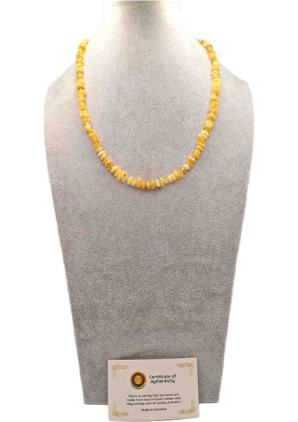 Kırık Taşlı Model Yetişkin Damla Kehribar Kolye