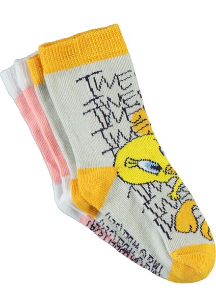 Kız Çocuk 2'Li Soket Çorap 2-12 Yaş Sarı