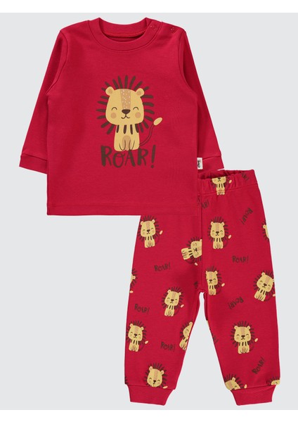 Erkek Bebek Pijama Takımı 6-18 Ay Kırmızı