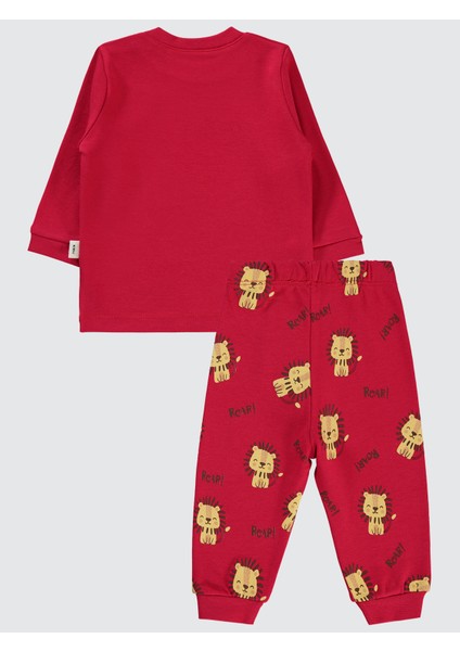 Erkek Bebek Pijama Takımı 6-18 Ay Kırmızı