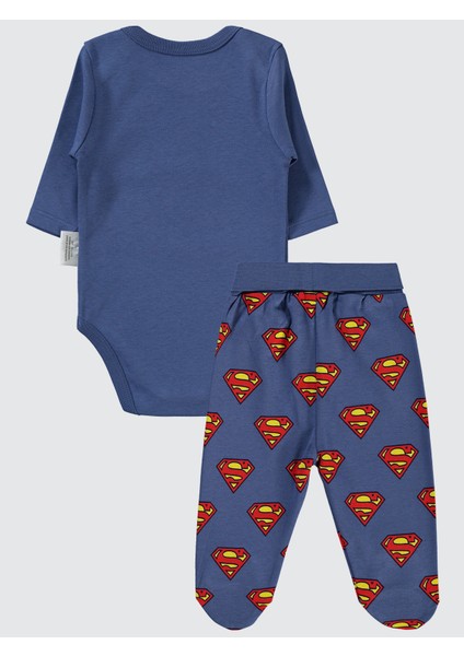 Süperman Erkek Bebek Takım 1-6 Ay Indigo