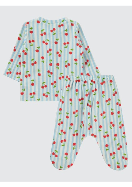 Kız Bebek Pijama Takımı 1-6 Ay Mavi fiyatları