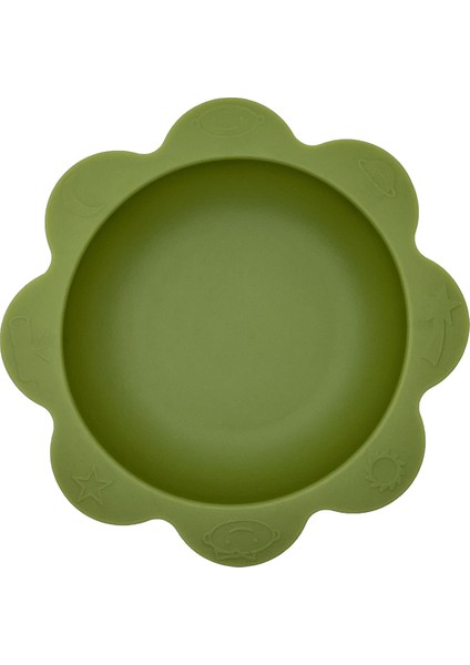 Sunny Vakum Tabanlı Silikon Kase-Kaşıklı Yeşil