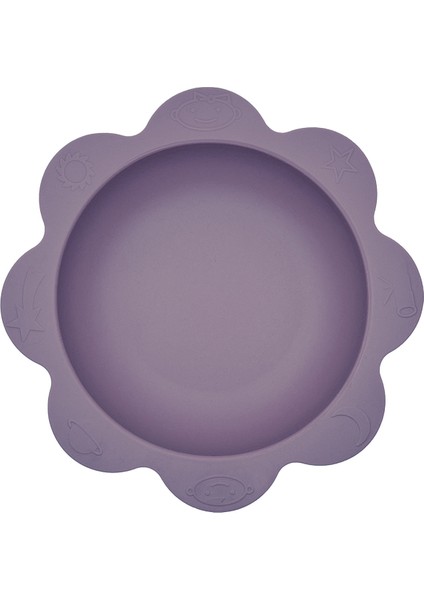Sunny Vakum Tabanlı Silikon Kase Kaşıklı Lila
