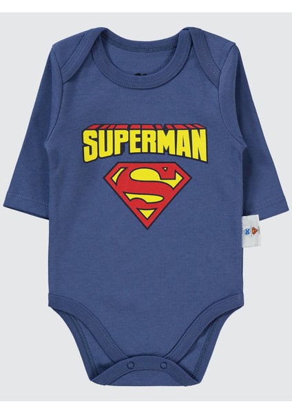 Süperman Erkek Bebek Takım 1-6 Ay Indigo