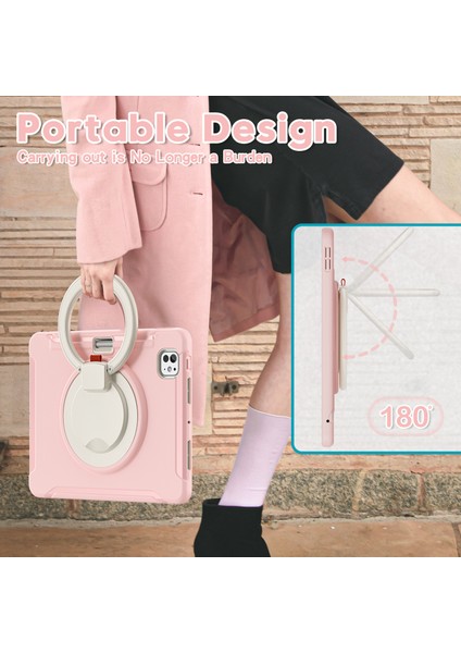 iPad Pro 11 Için El Tutma Çubuğu Pc Tpu Kapaklı Kalem Yuvası Kiraz Çiçekleri Tablet Kılıfı (Yurt Dışından)