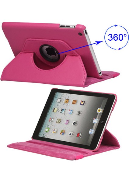 iPad Mini Rose Için 360 Derece Döner Deri Tablet Kılıfı (Yurt Dışından)