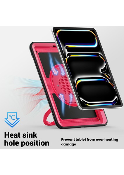 iPad Pro 11 M4 A2836 Pc Tpu Kalemlik Omuz Askısı Gül Tablet Kılıfı (Yurt Dışından)