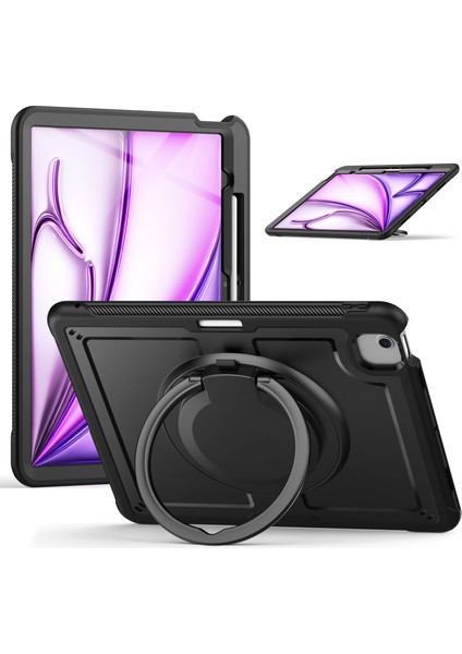 iPad Air 13 Için Döner Pc Tpu Darbeye Dayanıklı Tablet Kılıfı (Yurt Dışından)