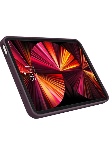 iPad Pro 11 KOYU Için Cilt Dokunuşlu Sıvı Silikon Yumuşak Mikrofiber Astar Damla Koruyucu Tablet Kılıfı (Yurt Dışından)