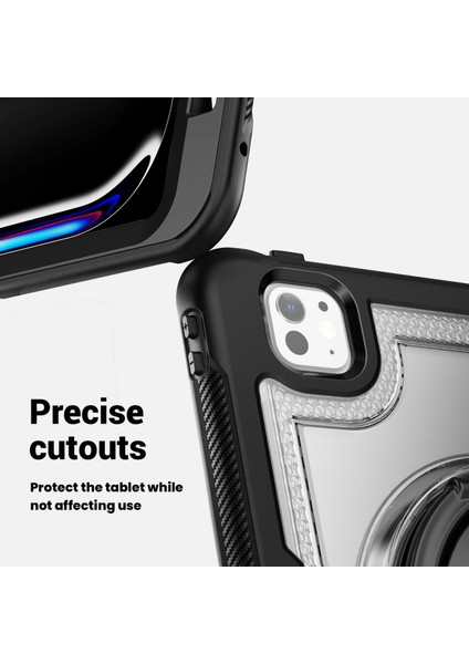 iPad Pro 11 M4 A2836 Pc Tpu Kalemlik Omuz Askısı Tablet Kılıfı (Yurt Dışından)