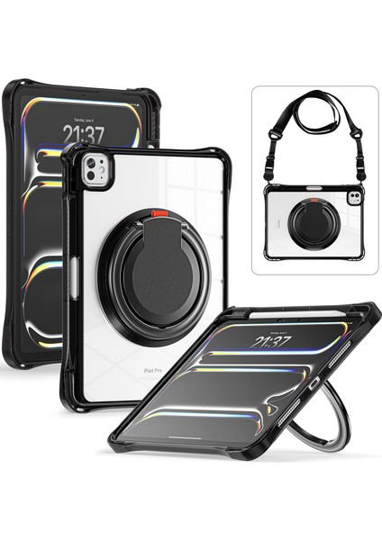iPad Pro 11 Için Omuz Askılı Döner Pc Tpu Akrilik Tablet Kılıfı (Yurt Dışından)
