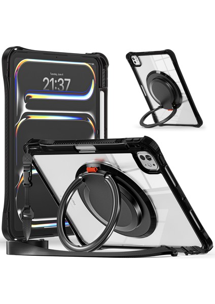 iPad Pro 11 Için Omuz Askılı Döner Pc Tpu Akrilik Tablet Kılıfı (Yurt Dışından)