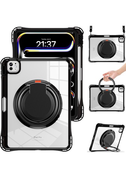 iPad Pro 11 Için Omuz Askılı Döner Pc Tpu Akrilik Tablet Kılıfı (Yurt Dışından)