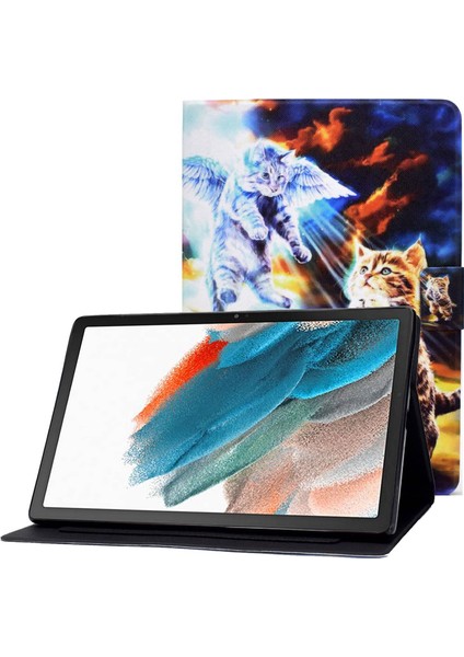 Samsung Galaxy Tab A8 10.5 (2021/2022) Anti Damla Manyetik Baskı Folio Flip Otomatik Uyandırma/uyku Pu Deri Kart Yuvalı Standı Tablet Kılıfı (Yurt Dışından)